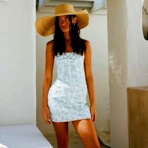 Sabo Blue Story Book Rose White Nadia Corset Dress, Size M, (US 6)